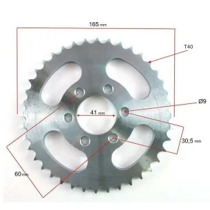 Žvaigždė galinė 428 40T D41mm 6 skylės