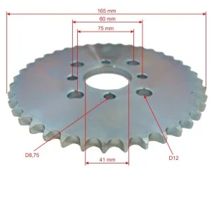 Žvaigždė galinė 428 40T D41mm 4+4 skylės