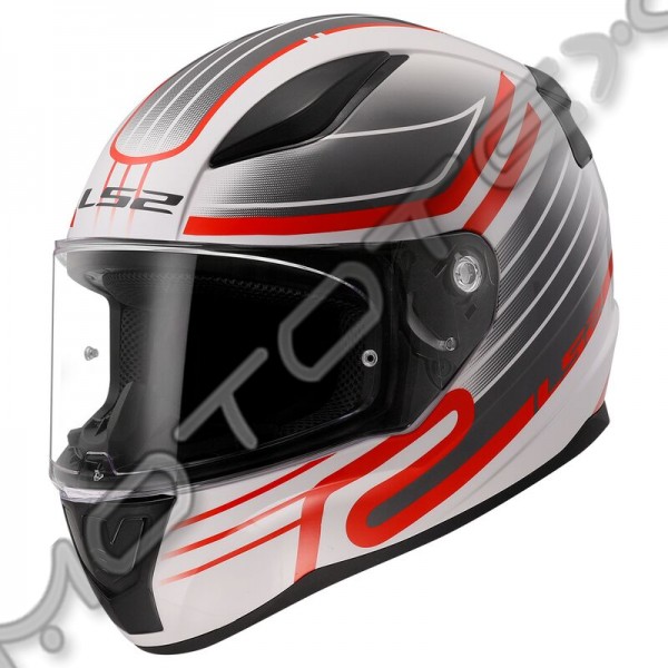 Šalmas LS2 RAPID II CIRCUIT WHITE RED-06 XXL