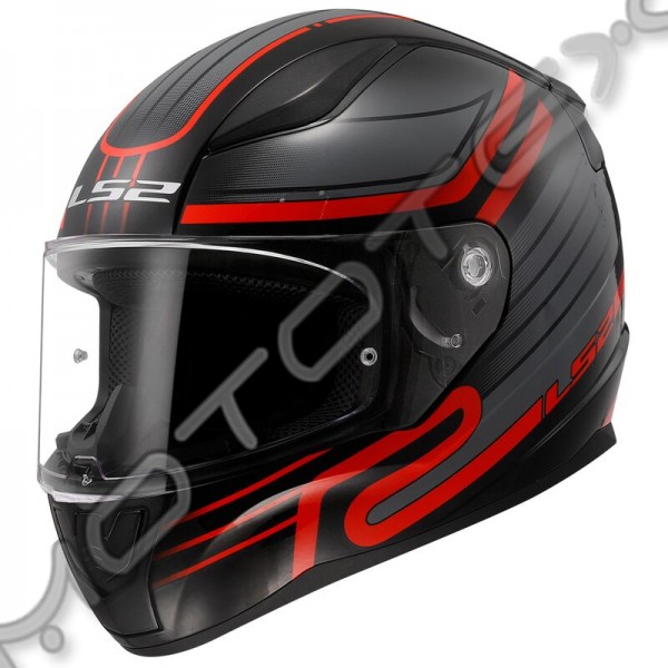 Šalmas LS2 RAPID II CIRCUIT BLACK RED-06 M