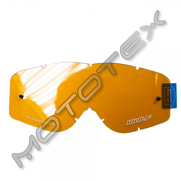 Motokrosinių akinių stiklas WULFSPORT oranžinis
