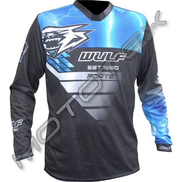 Marškinėliai M/X WULFSPORT RACE mėlyni M